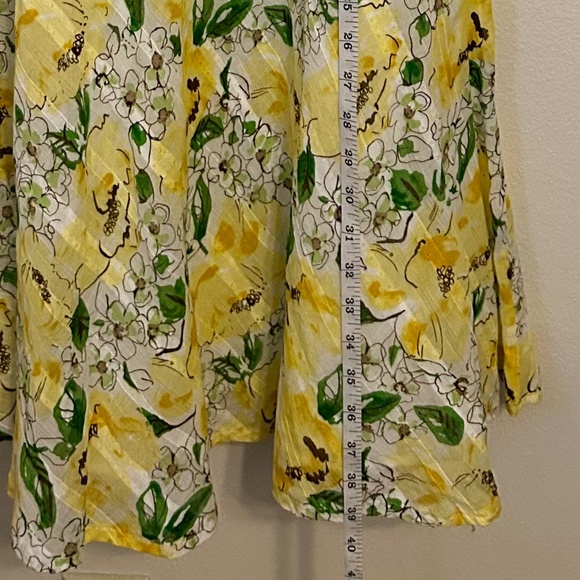ROBBIE BEE Yellow floral dress, sleeveless, Size 6Petite - Picture 5 of 8